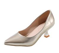 CuteFlats Court Shoes with Kitten Heel and Pointed Toe Working Shoes with 7-Colors Available