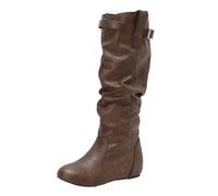 CuteFlats Knee High Boots | Women's Inner Lifted Boots 4cm Heel Buckle Detail for Daily Wear