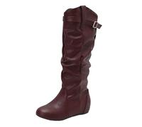 CuteFlats Knee High Boots | Women's Inner Lifted Boots 4cm Heel Buckle Detail for Daily Wear