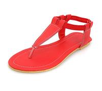 CuteFlats Simple flip-Flop-Sandals with Large Comfortable Flats Sandals Red