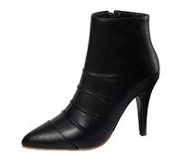 CuteFlats Women Comfort Ankle Boots with Stiletto Heels and Pointed Toe