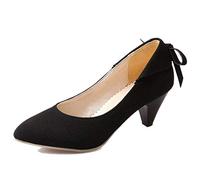 CuteFlats Women Comfort Cone Heel Court Shoes with Pointed Toe