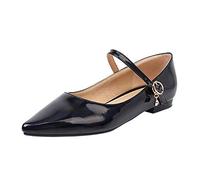 CuteFlats Women Comfort Mary Jane Flat Shoes with Pointed Toe Black
