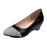 CuteFlats Women Comfort Slip-on Court Shoes with Wedge Heel