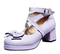CuteFlats Women Court Shoes with Cross Straps Violet