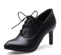 CuteFlats Women Leisure Lace-up Ankle Booties with Stiletto Heel for Work/Utility