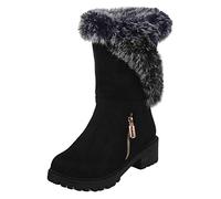 CuteFlats Women Mid-Calf Winter Boots Black