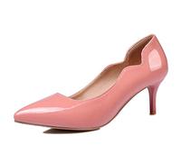 CuteFlats Women Thin Heel Court Shoes with Pointed Toe Pink