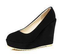 CuteFlats Women Wedge Heel Court Shoes with Bows