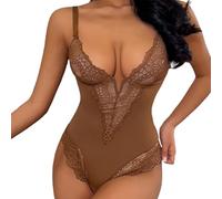 CuteFlats Women's Compression Bodysuit - Seamless Tummy Control Shapewear with Thong Bottom
