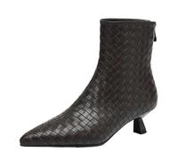 CuteFlats Women's Knitted Ankle Boots Pointed Toe | Zipper Closure Boots for All-Day Comfort