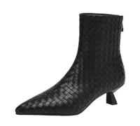 CuteFlats Women's Knitted Ankle Boots Pointed Toe | Zipper Closure Boots for All-Day Comfort