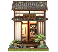 Cutefun Book Nook Japan - DIY Miniature House Kit for Adults Bookshelf Decor Tiny House Booknook 3D Puzzle Craft Gifts for Women Book Lovers (Japanese Tea Shop)