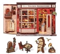 Cutefun Book Nook Kit - DIY Miniature House Dollhouse Kit, Book Nook Kits for Adults, Decorations for the house and bookshelves, The best gifts for teenagers and adults (Thames Bookstore)