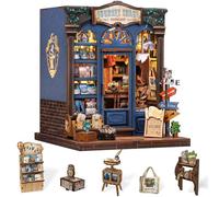 Cutefun Book Nook Kit, DIY Miniature House Kit for Adults, 3D Wooden Puzzle Mini House Building Kit with LED, Dollhouse Kit Bookshelf Insert Decor Creative Gifts for women (Journey Trace Bookshop)