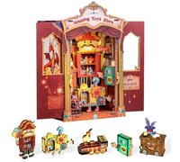 Cutefun Book Nook Kit, DIY Miniature Toy House, Wood, Library, House Model Kit with LED Light, Bookshelf Decoration, Amazing Toys Store (MF04)