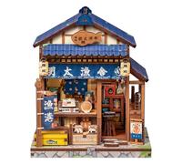 Cutefun DIY Miniature House Kit, 129 Pcs 3D Wooden Puzzle Tiny House Mini House Building Kit for Beginner & Teens, Palm-Sized Japanese Booknook Dollhouse for Bookshelf Decor (Fukuoka Mentaiko Kitchen)