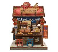 Cutefun DIY Miniature House Kit, 146 Pcs 3D Wooden Puzzle Tiny House Mini House Building Kit for Beginners & Teens - Palm-Sized DIY Japanese Booknook Dollhouse for Bookshelf Decor (Osaka Takoyaki)