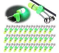 CuteHairy 30pcs LED Night Fishing Rod Bait Alarm Bell, LED Twin Bell Night Fishing Alarm Clip, Ring Fishing Bite Alarm Indicator On Fishing Rod, Fishing Alarm Light LED Twin Bells for Night Fishing