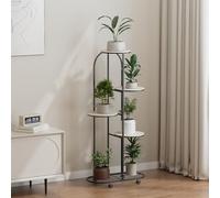 CuteHairy 5-Tier Heavy Duty Corner Plant Stand - Indoor Outdoor Metal Plant Shelf for Multiple Pots, Black Space-Saving Rack for Home & Garden