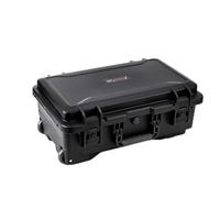 CuteHairy All Weathe Waterproof Hard Case with Retractable Pull Handle and Rolling Wheels, Padded Dividers, Wheels & Document Bag, Fit for Camera,Drones,Equipment, Elegant Black