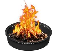 CuteHairy Fire Pit Ring 90cm Inner Diameter, Smokeless DIY Campfire Ring with Air Vents, Heavy Duty Carbon Steel Firepit Liner with Interlocking Panels, Above or in-Ground for Backyard Patio