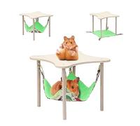 CuteHairy Guinea Pigs Double-Sided Hammock with Stand,Hanging Cozy Bed with Wooden Stand Large Hideout Tunnel for Piggies Dwarf Rabbit Chinchilla Ferrets