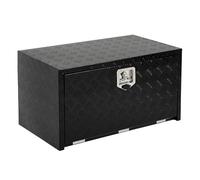CuteHairy Heavy Duty Aluminium Chequer Plate Tool Box, Waterproof Underbody Storage Box with Lock and Keys, 61 x 46 x 46 cm for Pickup, Trailer, Caravan & Campervan - Black