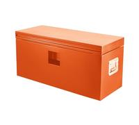 CuteHairy Heavy Duty Steel Truck Bed Toolbox with Lock & Dual Lids - Waterproof Storage Organiser Chest for Pickup, Truck, Motorhome & Trailer - Orange