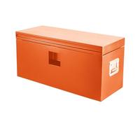 CuteHairy Heavy Duty Steel Truck Bed Toolbox with Lock & Dual Lids - Waterproof Storage Organiser Chest for Pickup, Truck, Motorhome & Trailer - Orange