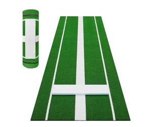 CuteHairy Softball Pitching Mat 10 x 3 ft (3 x 0.9 m) - Portable Practice Mound, Dense Turf Surface for Outdoor & Indoor Training, Heavy-Duty Non-Slip Rubber Base for Baseball & Softball - Green