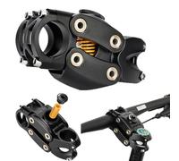 CuteHairy Suspension Stem, 7 Degree 45mm Height Rise Adjustable Bicycle Handlebar Stem for Shoulder Comfort, Shock-Absorbing Short Handlebar Riser for Mountain Road Bike MTB BMX black 90mm