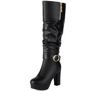 CUTEHEELS Knee-High Boots 9.5cm Heel | Fashion Women Boots for Urban Wear, 2.5cm Platform, Two Ways to Wear