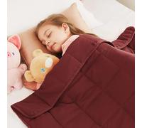 CuteKing Weighted Blanket - Weighted Blanket with Premium Glass Beads - Breathable Heavy Blanket for Comfortable Rest - Thick Blanket All Season (5lbs, 36"x48", Claret Red)
