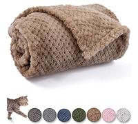 CUTEMATE Dog Blanket or Cat Blanket, Warm Soft Fuzzy Polyester Microfiber Throw Blanket for Puppy, Small, Medium, Large Dogs or Kitten, Cats, Light Brown, L/40" x 48"