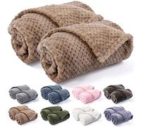 CUTEMATE Dog Cat Pet Blanket, Warm Soft Fuzzy, Polyester Microfiber, Single Layered, Light Brown, S/24" x 32"