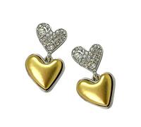 Cuteness Heart Studs Earrings Ear Jewelry Alloy Texture Golden Studs Suitable for Teens and Youthful Adult Present Fashion Accessories