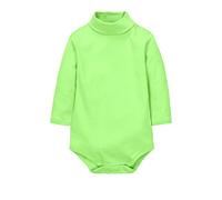 CuteOn Baby Boys Girls Solid Color Basic Turtleneck Cotton Bodysuit Jumpsuit Green 24 Months