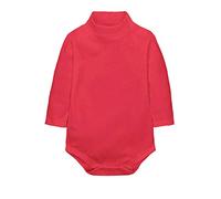 CuteOn Baby Boys Girls Solid Color Basic Turtleneck Cotton Bodysuit Jumpsuit Red 18 Months