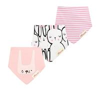 CuteOn Baby Drool Bibs, Unisex 3-Pack Absorbent Cotton, Triangle Bib with Snaps Gift for Boys Girls -52 Long Ears Bunny