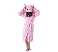 CuteOn Pink Axolotl Hooded Wrap Dressing Gown Housecoat Bathrobe Cosplay M