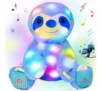 Cuteoy Glowing LED Light-up Nightlight Toys Musical Plush Stuffed Animal Singing Lullabies Birthday Christmas Plushies Gifts for Kids Boys Girls, Sloth,10.5"