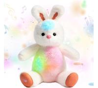 Cuteoy Glowing LED Light-up Nightlight Toys Musical Plush Stuffed Animal Soft Singing Lullabies Birthday Christmas Plushies Gifts for Kids Boys Girls,Bunny,10"