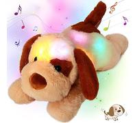 Cuteoy Glowing LED Light-up Nightlight Toys Musical Plush Stuffed Animal Soft Singing Lullabies Birthday Christmas Plushies Puppy Gifts for Kids Boys Girls,Dog,14"