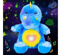 Cuteoy Plush Blue Dinosaur Star Projector Musical Adjustable Singing Night Light Stuffed Animals Glowing T-Rex Plushies Toy Gifts for Kids Birthday Easter Christmas,11''