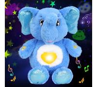 Cuteoy Plush Blue Elephant Star Projector Musical Adjustable Singing Night Light Stuffed Animals Glowing Plushies Toy Gifts for Kids Birthday Easter Christmas,13''