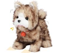 Cuteoy Walking Stuffed Animal Talking Wagging Nodding Educational Plush Kitty Toy Electric Interactive Animated Plushies for Girls Boys Birthday,Yellow Dog, 8"