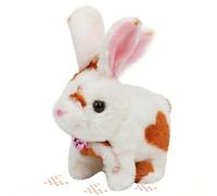 Cuteoy Walking Stuffed Animal Talking Wagging Nodding Educational Plush Kitty Toy Electric Interactive Animated Plushies for Girls Boys Birthday,Brown Bunny, 7"