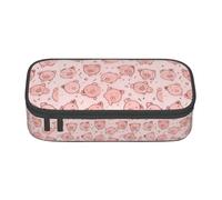 Cutepig Large-Capacity Organized Pencil Case With Full-Print Design â€“ Durable Oxford Fabric Stationery Pouch Featuring Smart Multi-Zone Layout, Mesh Pocket, Adjustable Divider & 4 Pen Slots