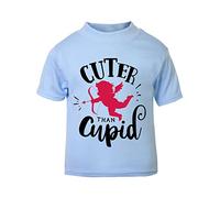 Cuter Than Cupid [Style Three] (Romantic Quotes for Couples, Anniversary) Short Sleeve Cotton Toddler t Shirt, 3-4 Years, Pastel Blue